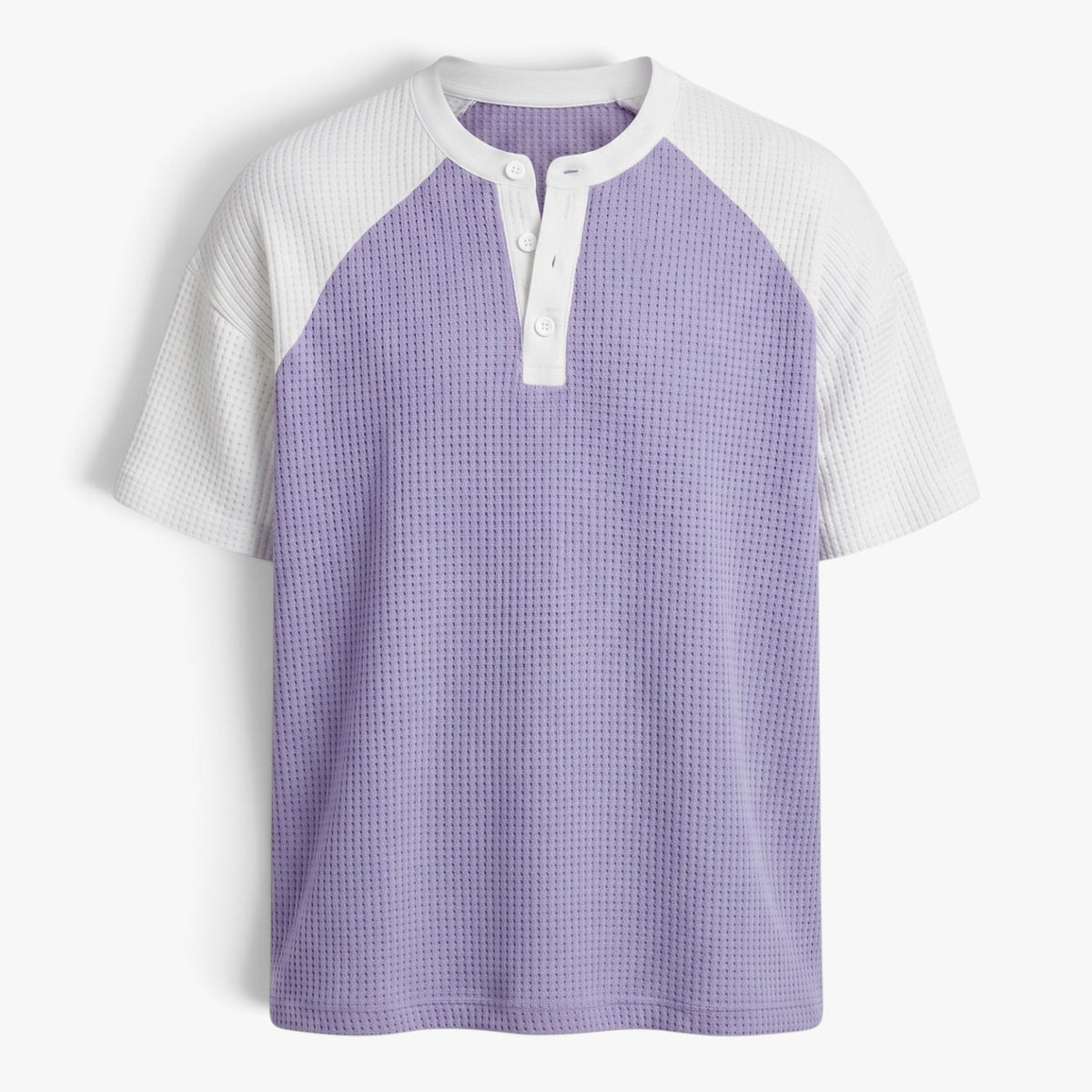 Old Fortune | Men's Waffle-Texture Henley Shirt