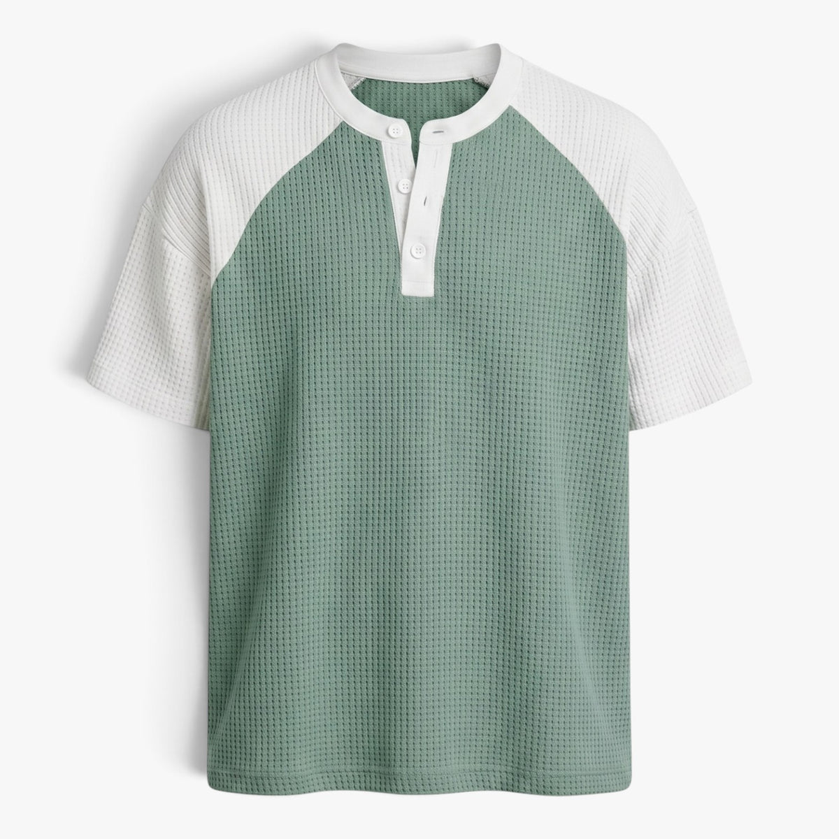 Old Fortune | Men's Waffle-Texture Henley Shirt