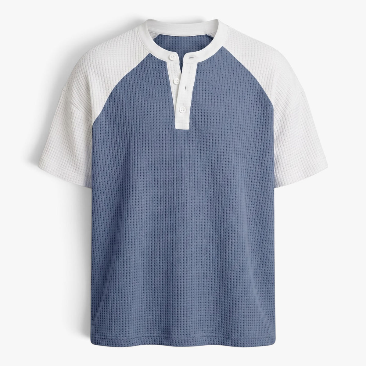 Old Fortune | Men's Waffle-Texture Henley Shirt