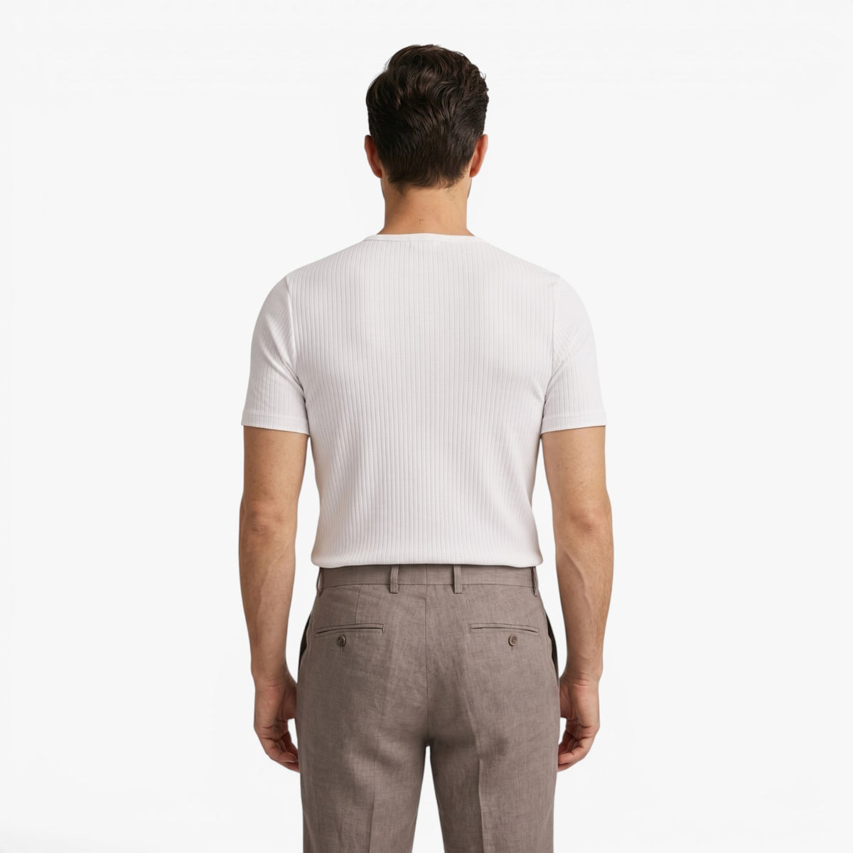 Old Fortune | Heren T-shirt met Ribstructuur, Henley-hals en Knopen, Slim Fit