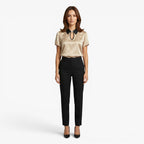 Old Fortune | Elegant Blouse with Contrasting Collar and Cutout