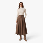 Old Fortune | Women's High-Waisted Pleated Maxi Skirt
