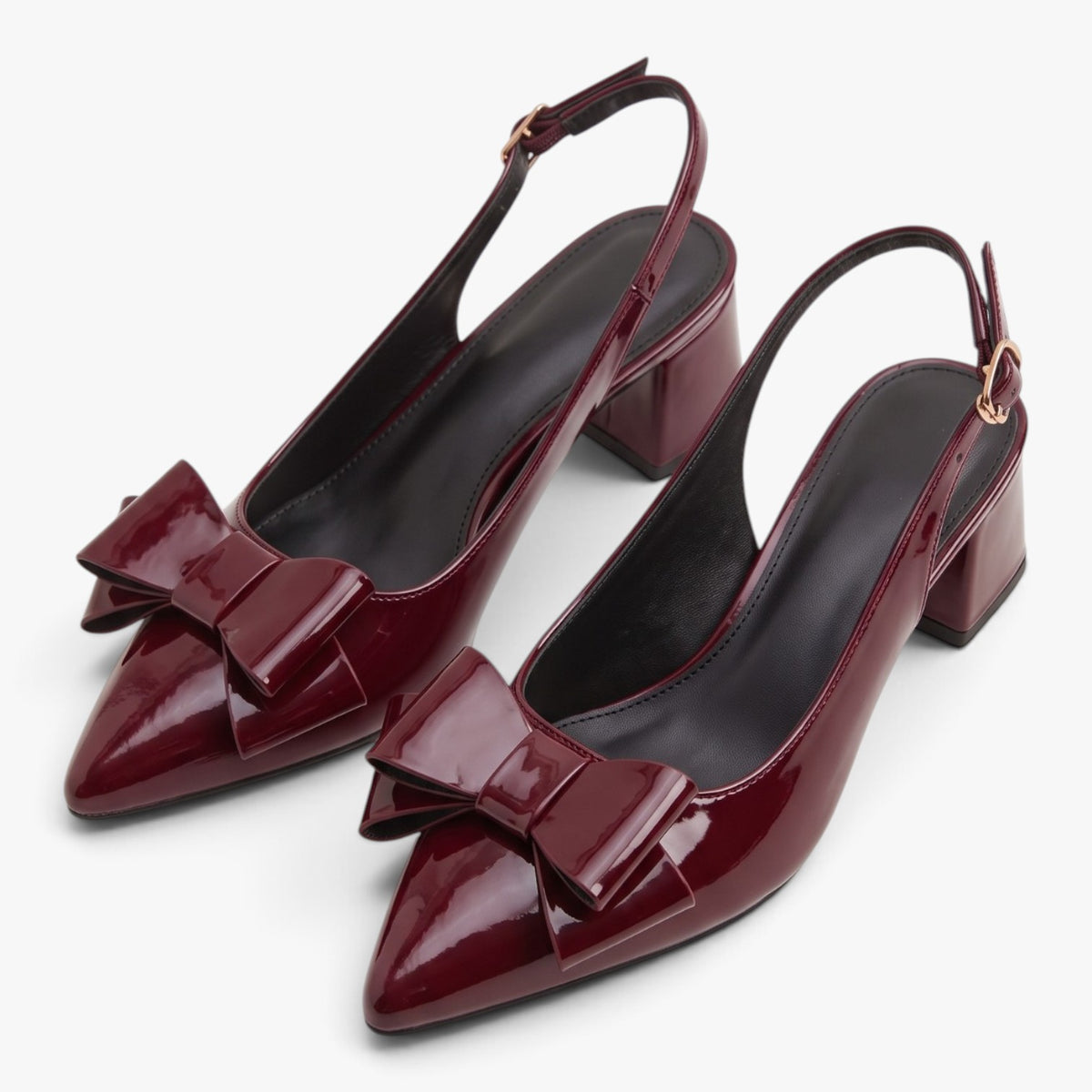 Old Fortune | Damskie Czółenka Slingback z Kokardą i Szpiczastym Noskiem