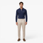 Old Fortune | Heren Polo met Lange Mouwen en Rits Slim Fit