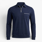 Old Fortune | Heren Polo met Lange Mouwen en Rits Slim Fit