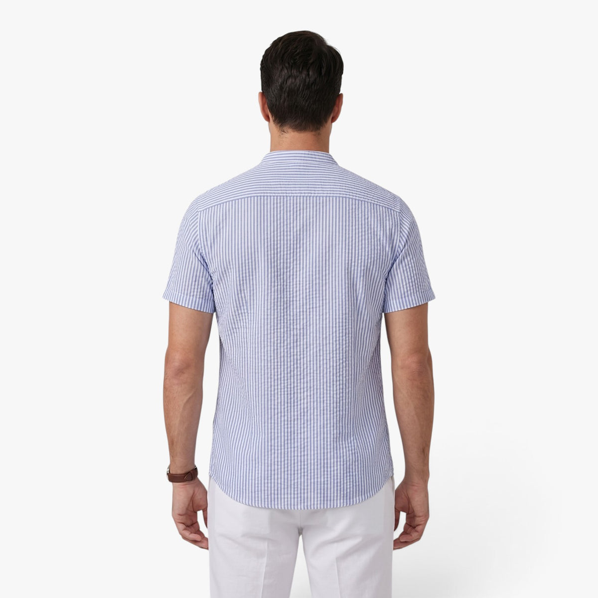 Old Fortune | Men’s Striped Shirt with a Mandarin Collar
