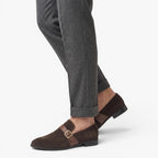 Old Fortune | Herren Wildleder-Mokassins mit Monk-Strap und Schnalle, elegante Slipper
