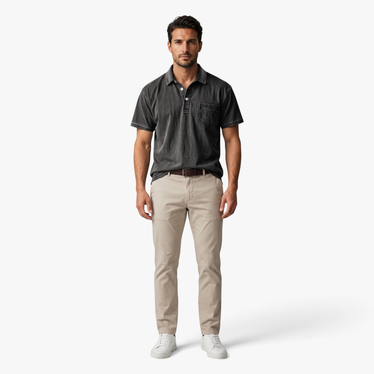 Old Fortune | Men’s Vintage Polo Shirt with Chest Pocket
