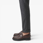 Old Fortune | Męskie Plecione Mokasyny Penny Loafers