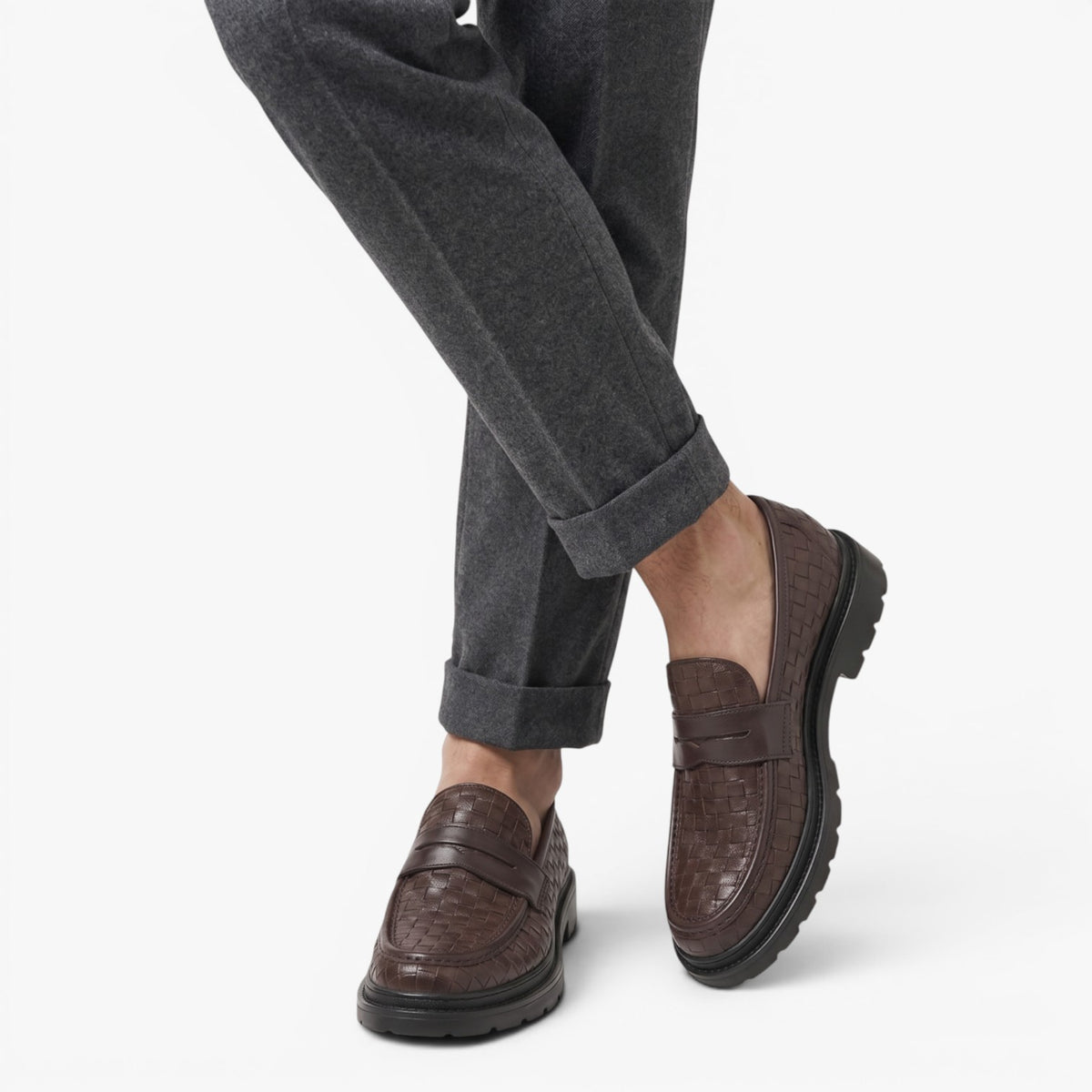 Old Fortune | Herren Geflochtene Mokassins Penny Loafers