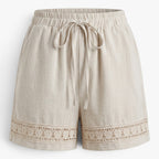 Old Fortune | Women's Boho Shorts with Lace Trim