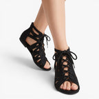 Old Fortune | Damen Gladiatorensandalen mit offenen Zehen und Schnürung