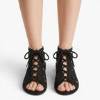 Old Fortune | Damen Gladiatorensandalen mit offenen Zehen und Schnürung