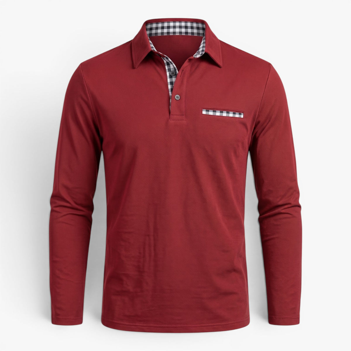 Old Fortune | Heren Polo met Lange Mouwen en Contrasterende Details