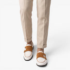 Old Fortune | Men's Canvas Monk Strap Loafers with Double Buckle Casual