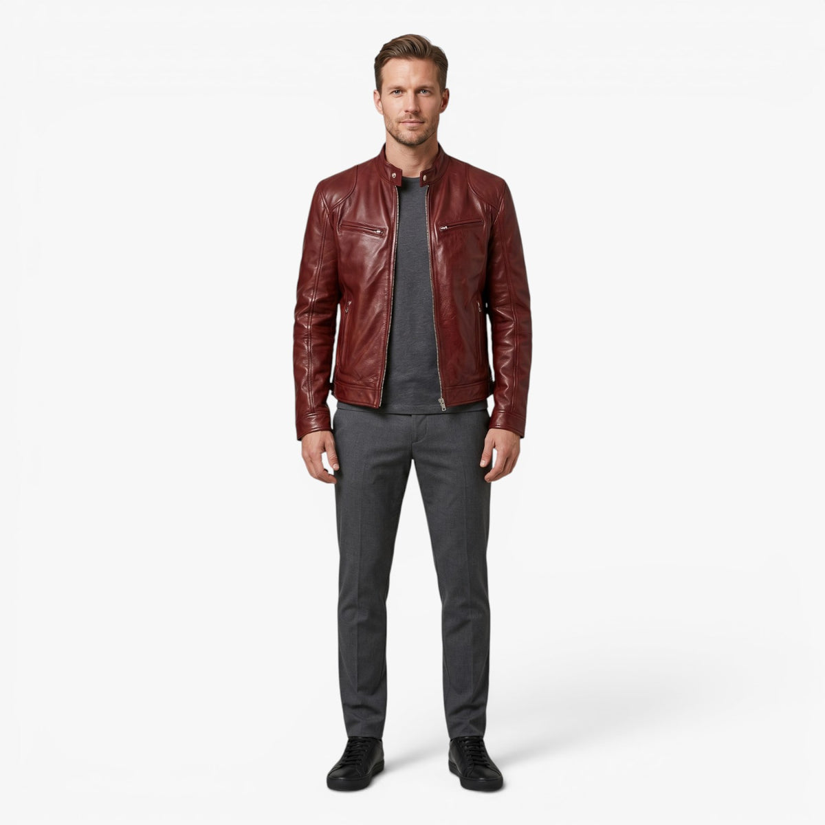 Old Fortune | Herren Vintage Leder-Motorradjacke