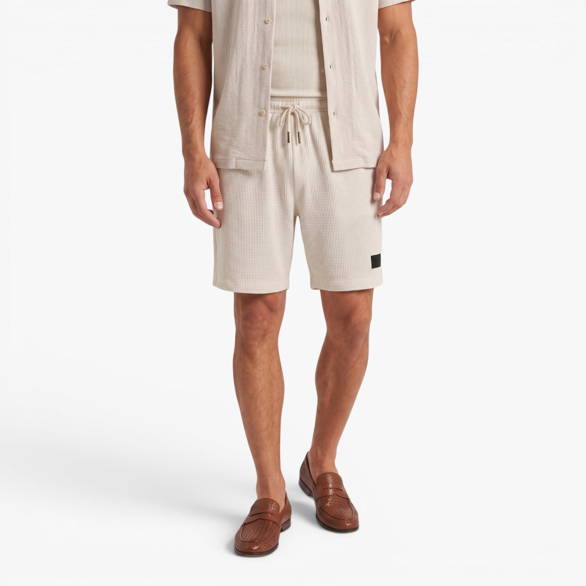 Old Fortune | Herren Waffle Coast Shorts mit elastischem Bund