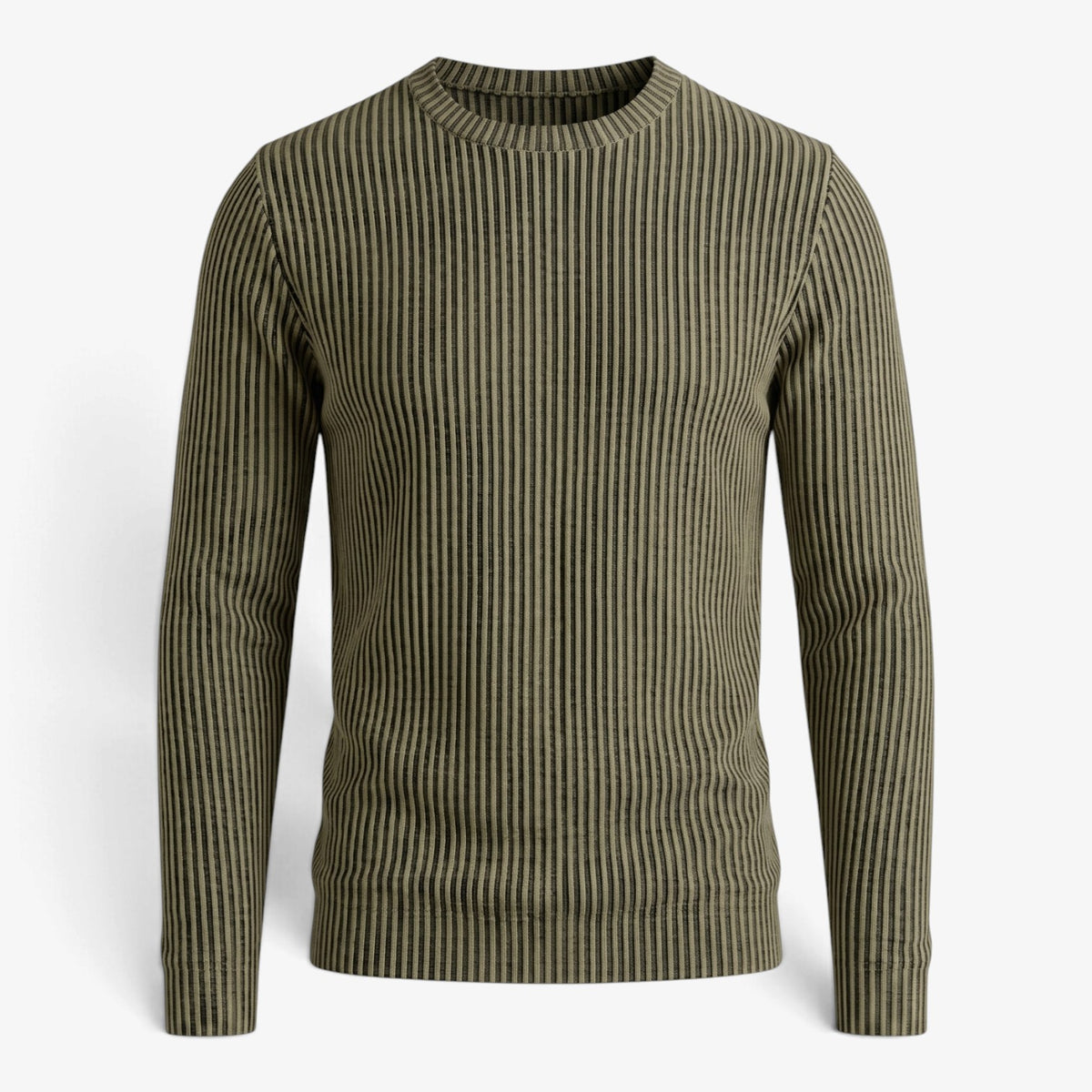 Old Fortune | Męski sweter w pionowe kontrastowe prążki