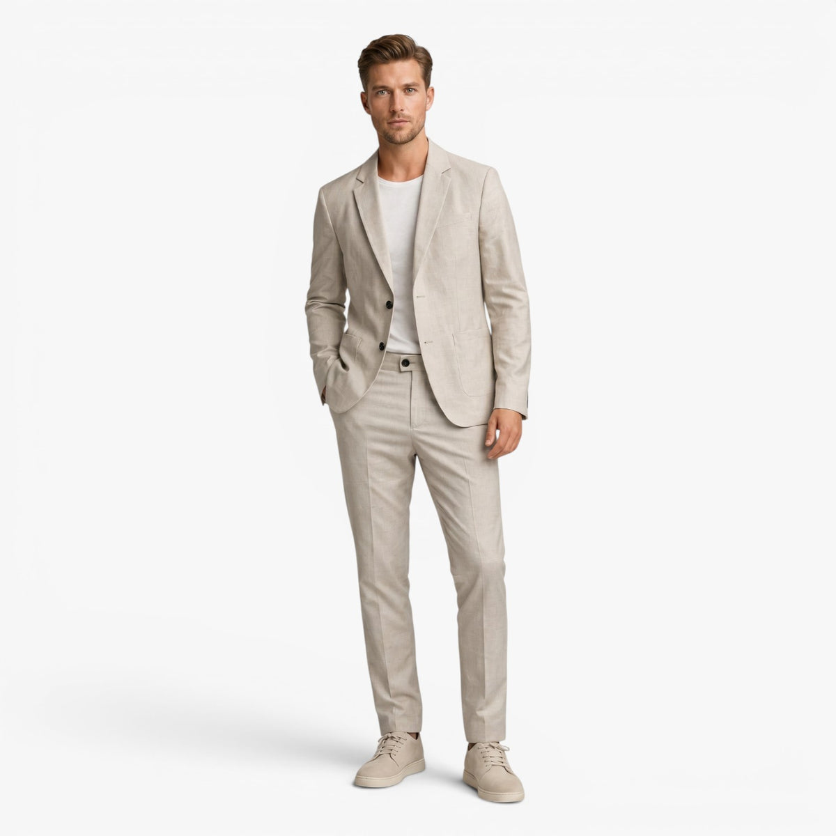 Old Fortune | Męski Dwuczęściowy Garnitur Slim Fit Premium