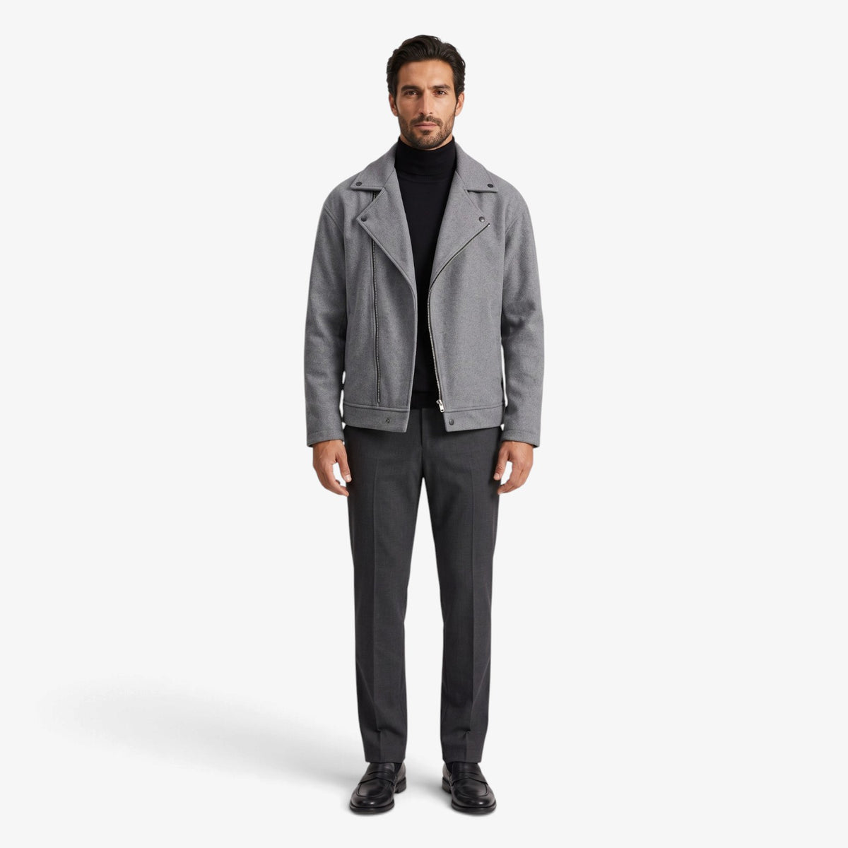 Old Fortune | Herren-Motorradjacke mit asymmetrischem Reißverschluss