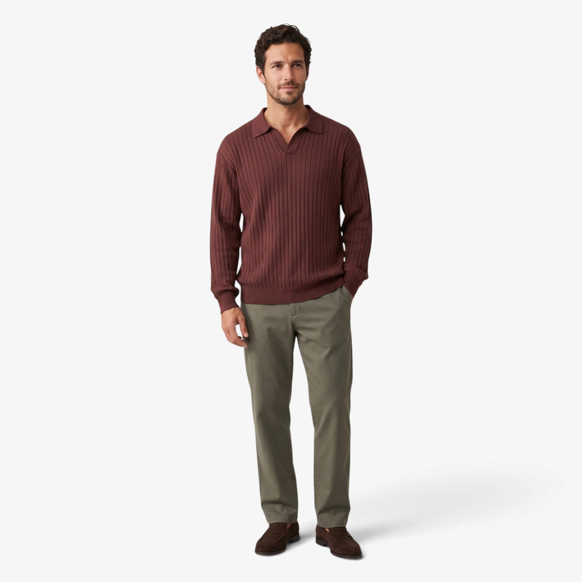 Old Fortune | Herren-Strickpullover mit Polokragen
