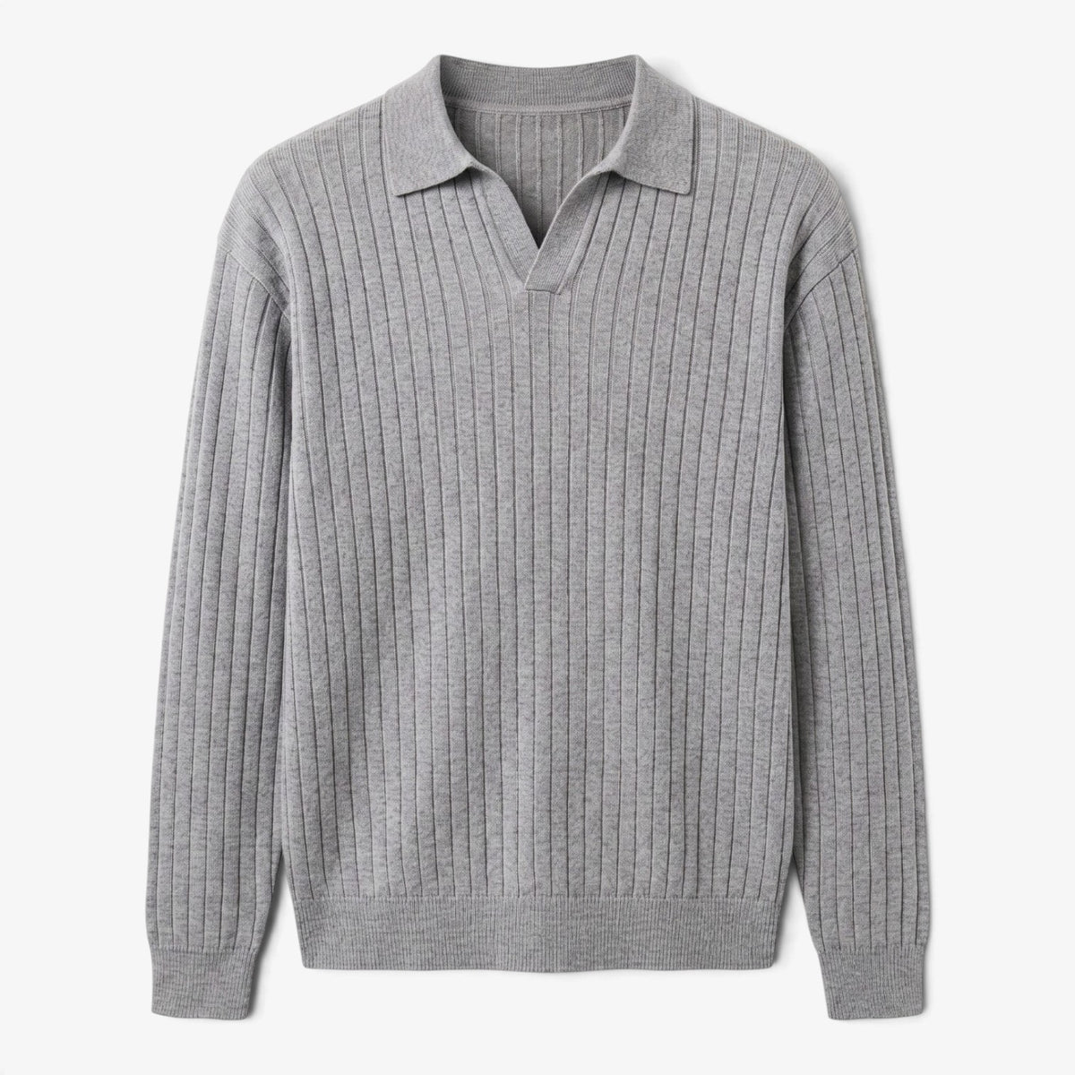 Old Fortune | Męski sweter dzianinowy z kołnierzykiem polo