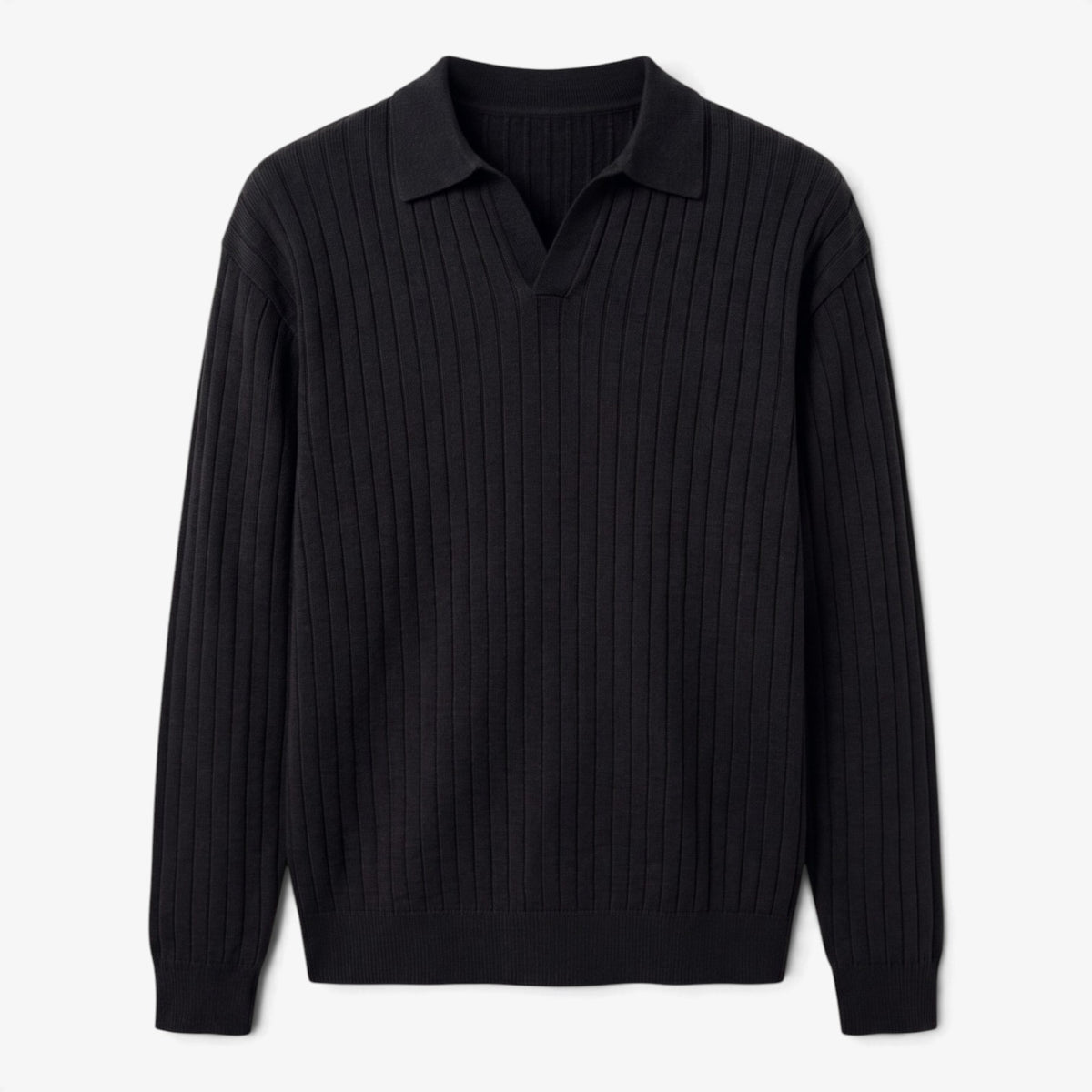 Old Fortune | Męski sweter dzianinowy z kołnierzykiem polo