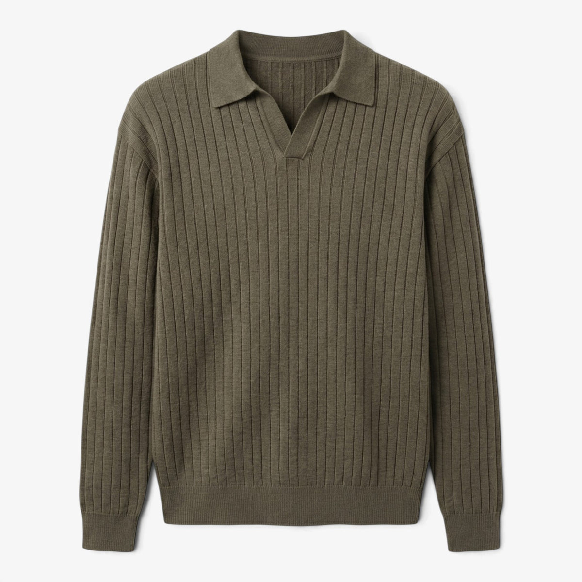 Old Fortune | Męski sweter dzianinowy z kołnierzykiem polo