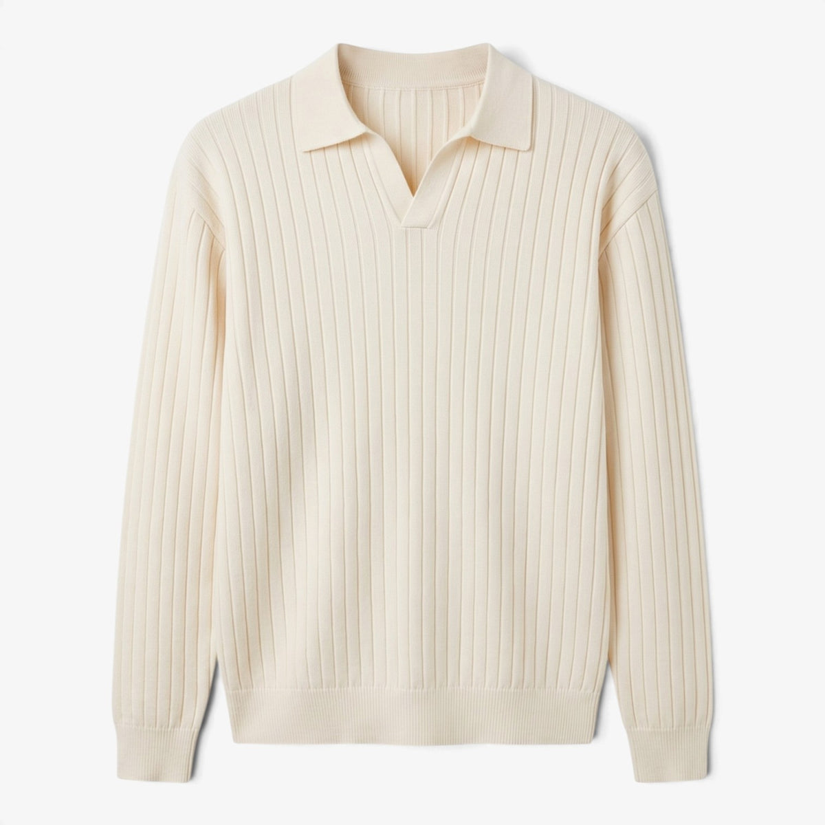 Old Fortune | Męski sweter dzianinowy z kołnierzykiem polo