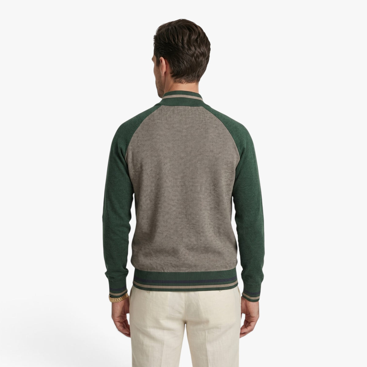 Old Fortune | Herren-Sweatshirt mit Stehkragen und Einsätzen