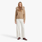 Old Fortune | Women's cardigan with a hood and fur trim
