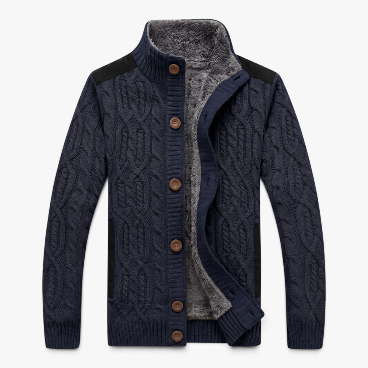 Old Fortune | Herren-Cardigan mit hohem Kragen