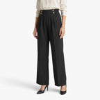 Old Fortune | Women's Wide-Leg Pants with Decorative Buttons