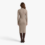 Old Fortune | Fitted knit dress with a turtleneck and buttons