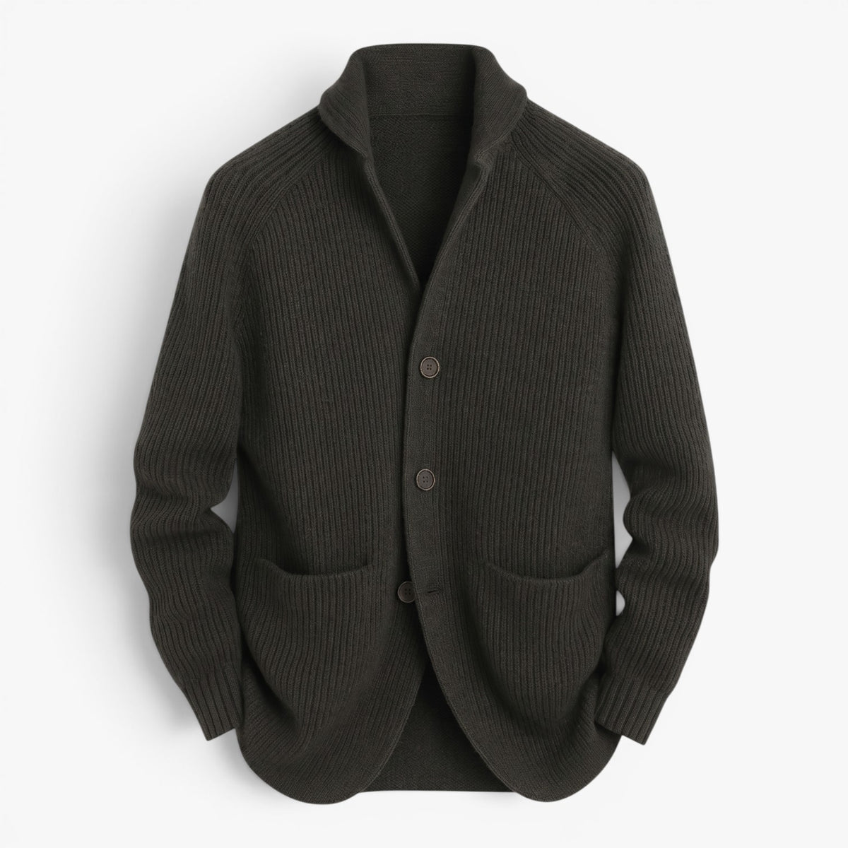 Old Fortune | Herrenstrickjacke mit Rippenmuster und Taschen