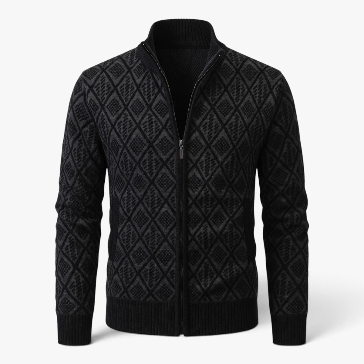 Old Fortune | Geometrische Herren-Strickjacke