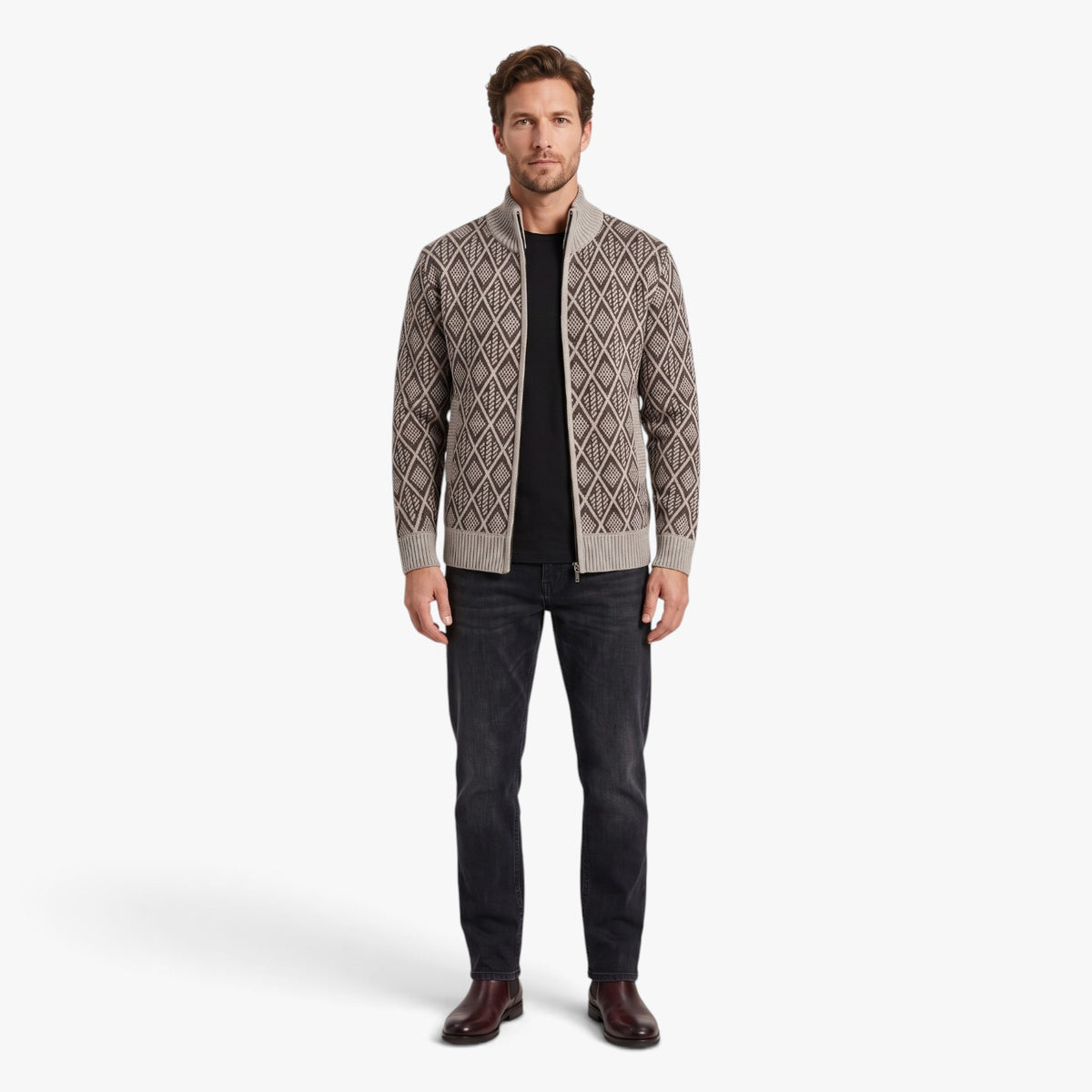 Old Fortune | Men's Geometric Cardigan