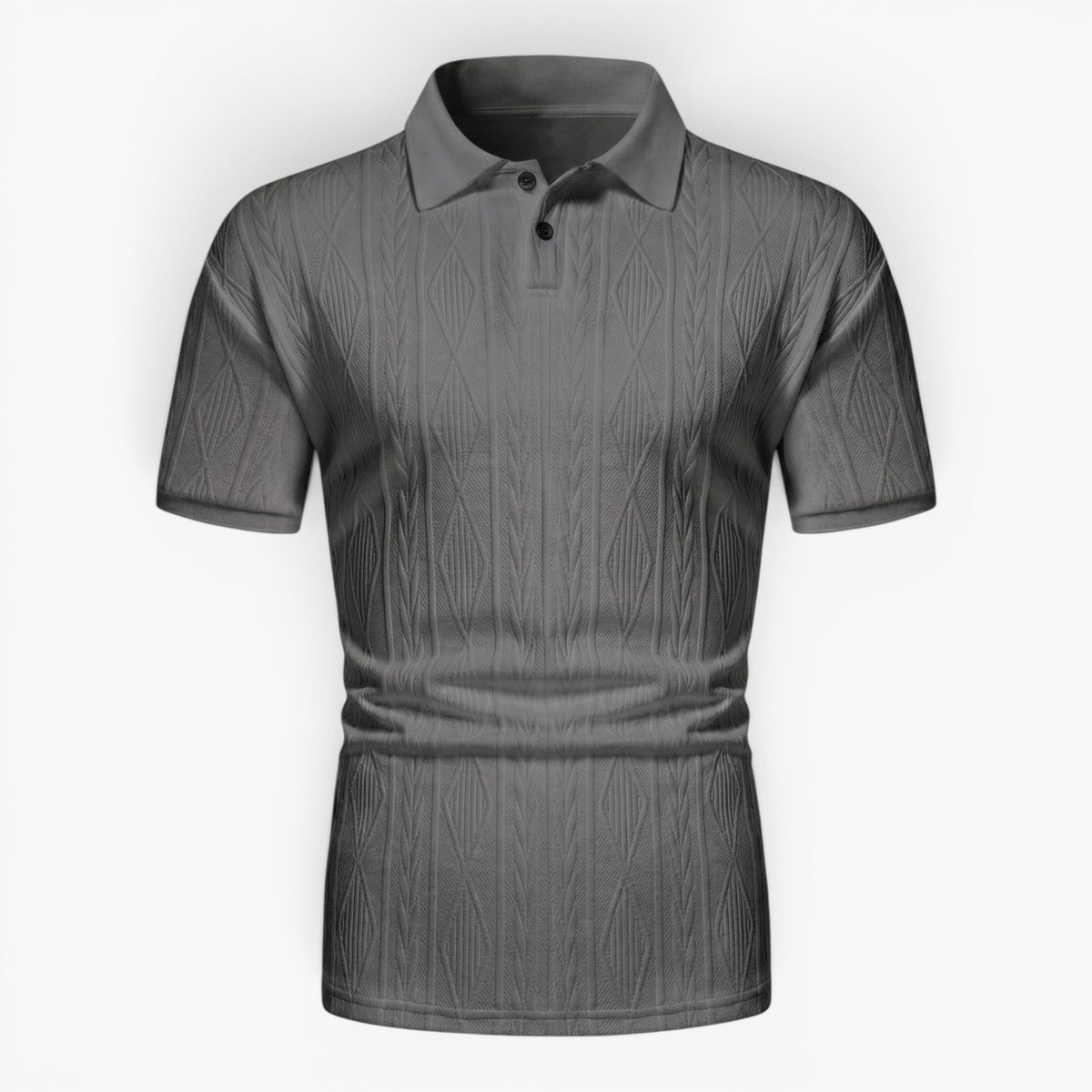 Old Fortune | Heren polo met jacquardstructuur  