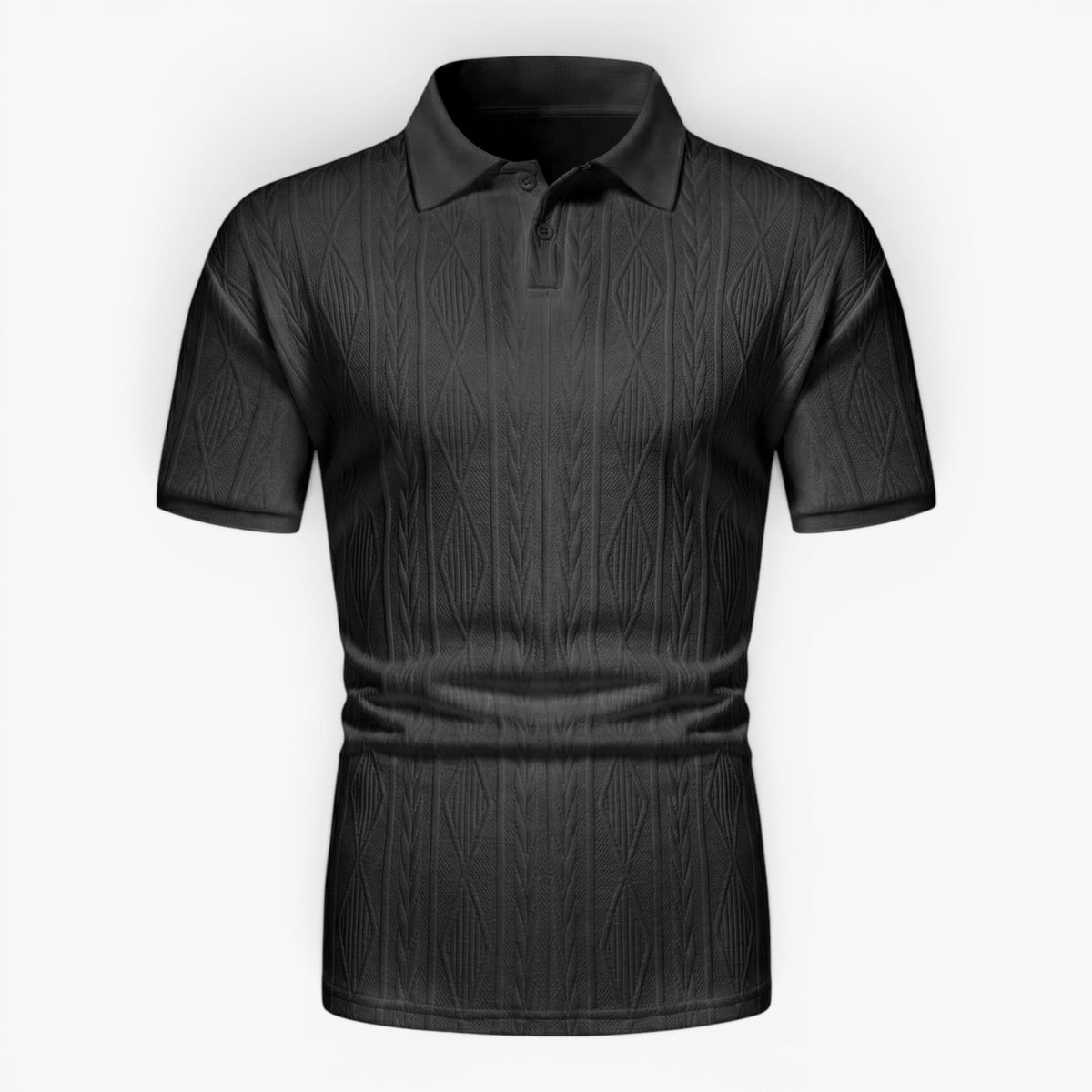 Old Fortune | Heren polo met jacquardstructuur  