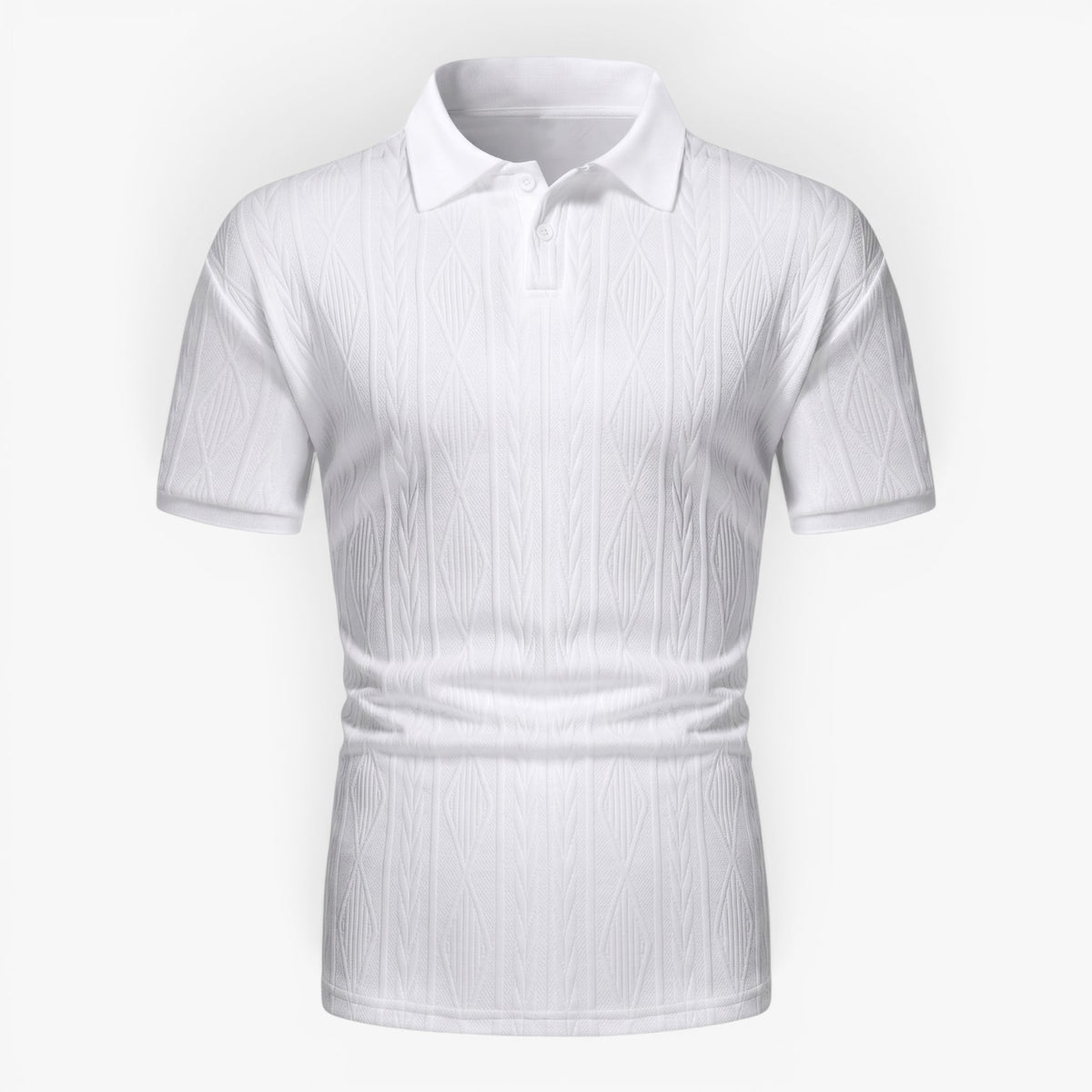 Old Fortune | Heren polo met jacquardstructuur  