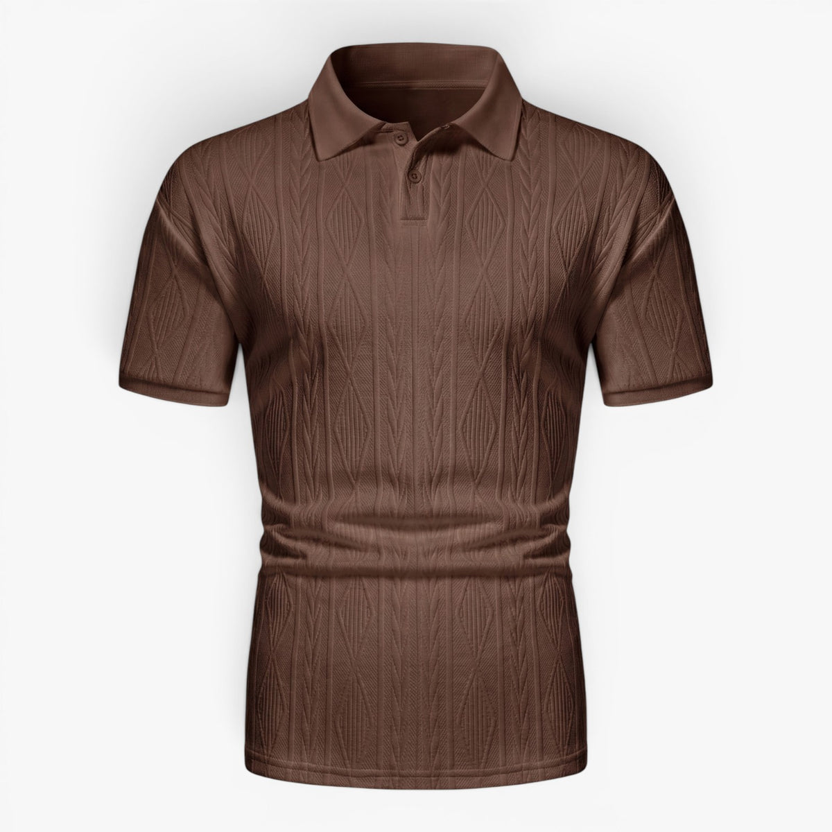 Old Fortune | Heren polo met jacquardstructuur  