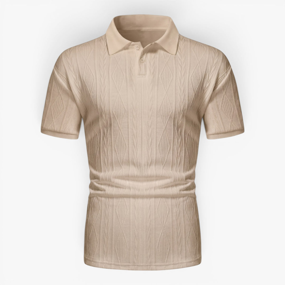 Old Fortune | Heren polo met jacquardstructuur  
