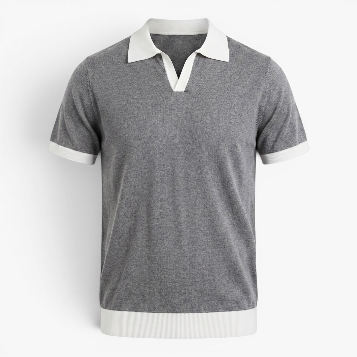Old Fortune | Heren Polo Shirt van Gebreide Stof met Contrasterende Kraag