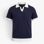 Old Fortune | Herren Strick-Poloshirt mit kontrastierendem Kragen
