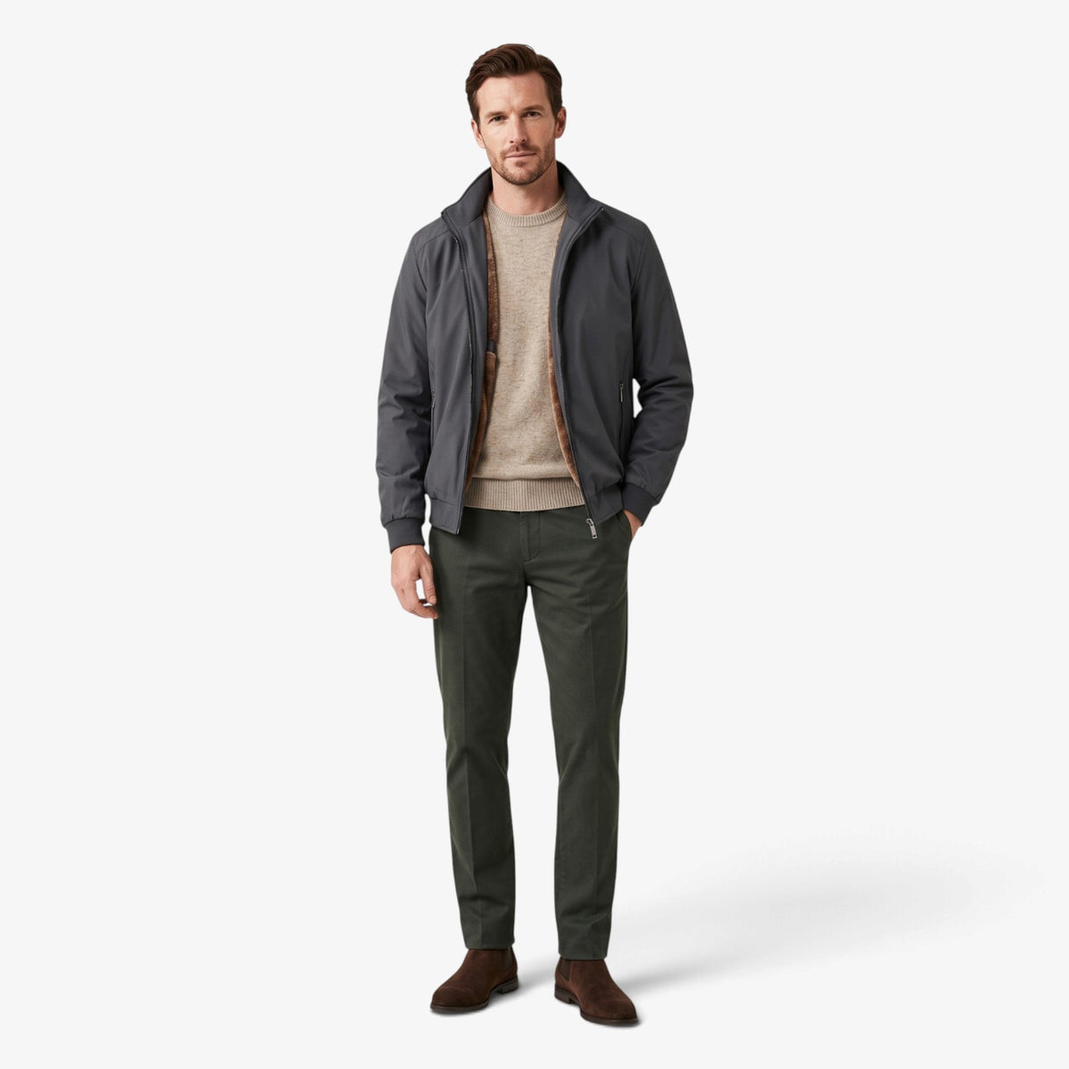 Old Fortune | Herrenjacke mit Stehkragen und weichem Futter