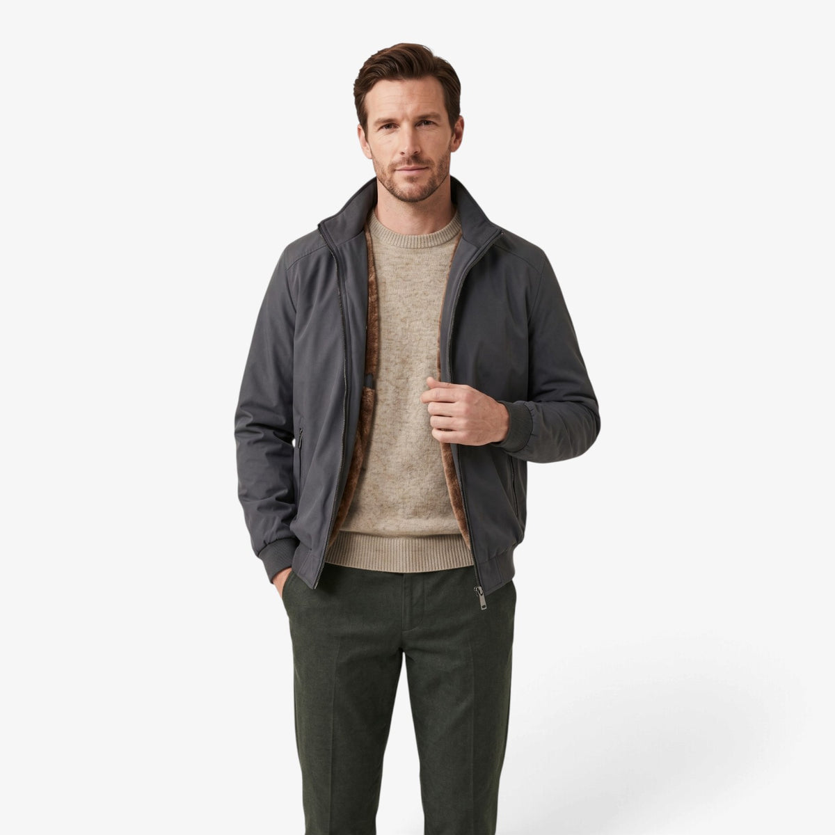 Old Fortune | Herrenjacke mit Stehkragen und weichem Futter