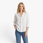 Old Fortune | Women's Blouse with Ruffle at the Neckline and Buttons