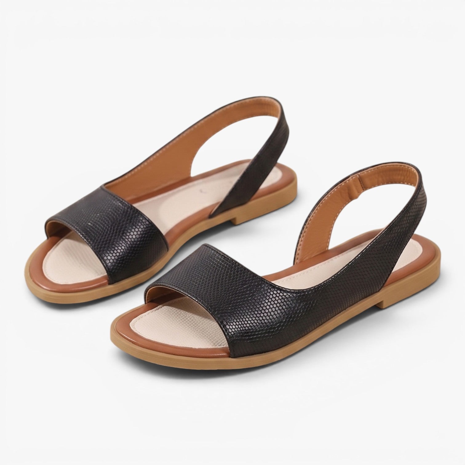 Old Fortune | Damskie Sandały Slingback z Odkrytymi Palcami