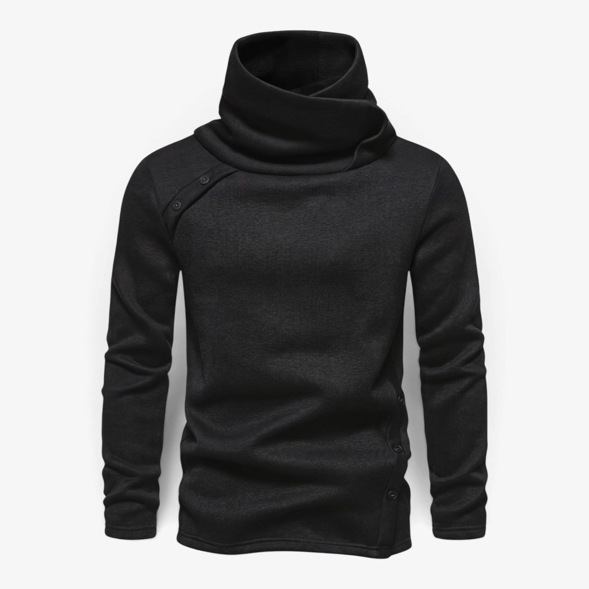 Old Fortune | Herrenpullover mit hohem Kragen und Knöpfen