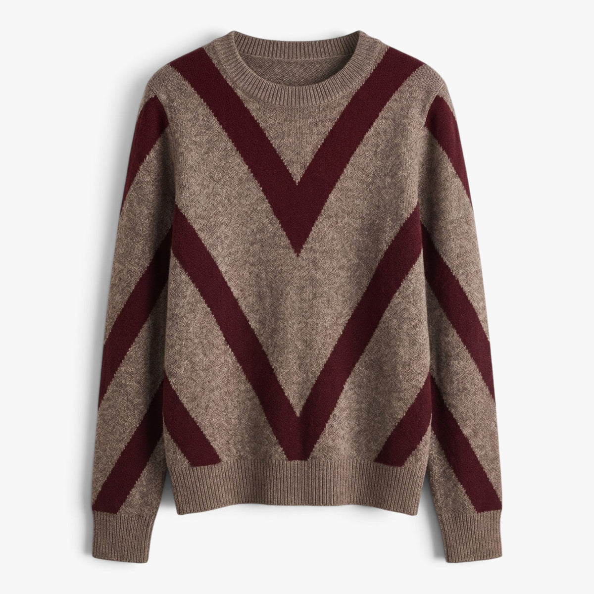 Old Fortune | Damski sweter z dekoltem okrągłym i geometrycznym wzorem